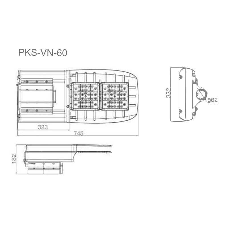 Suburbana Solar LED 60W Blanco Frío 57K Con Panel Independiente - Wattko